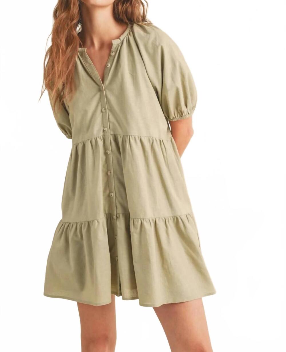 NEW WISHLIST sloane mini dress in sage